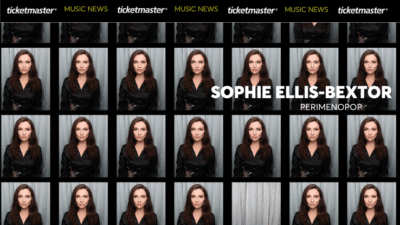 Plakat reklamujący nowy slbum Sophie Ellis-Bextor,„Perimenopop”.