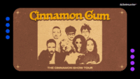 Plakat reklamujący trasę projektu Cinnamon Gum. U góry w rogu logo Ticketmaster.