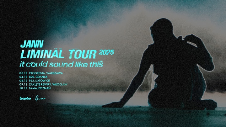 Plakat reklamujący trasę Janna o tytule "Liminal Tour". Są tam miejsca i daty koncertów.