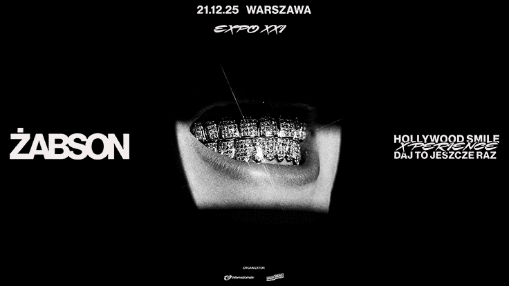 Plakat promujący koncert Żabsona z nazwą wydarzenia, datą i miejscem.
